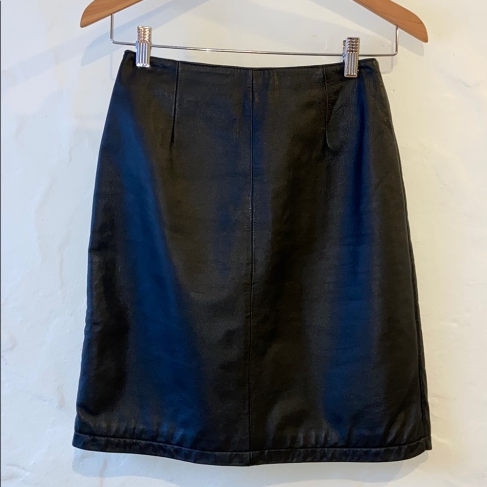 Black leather skirt